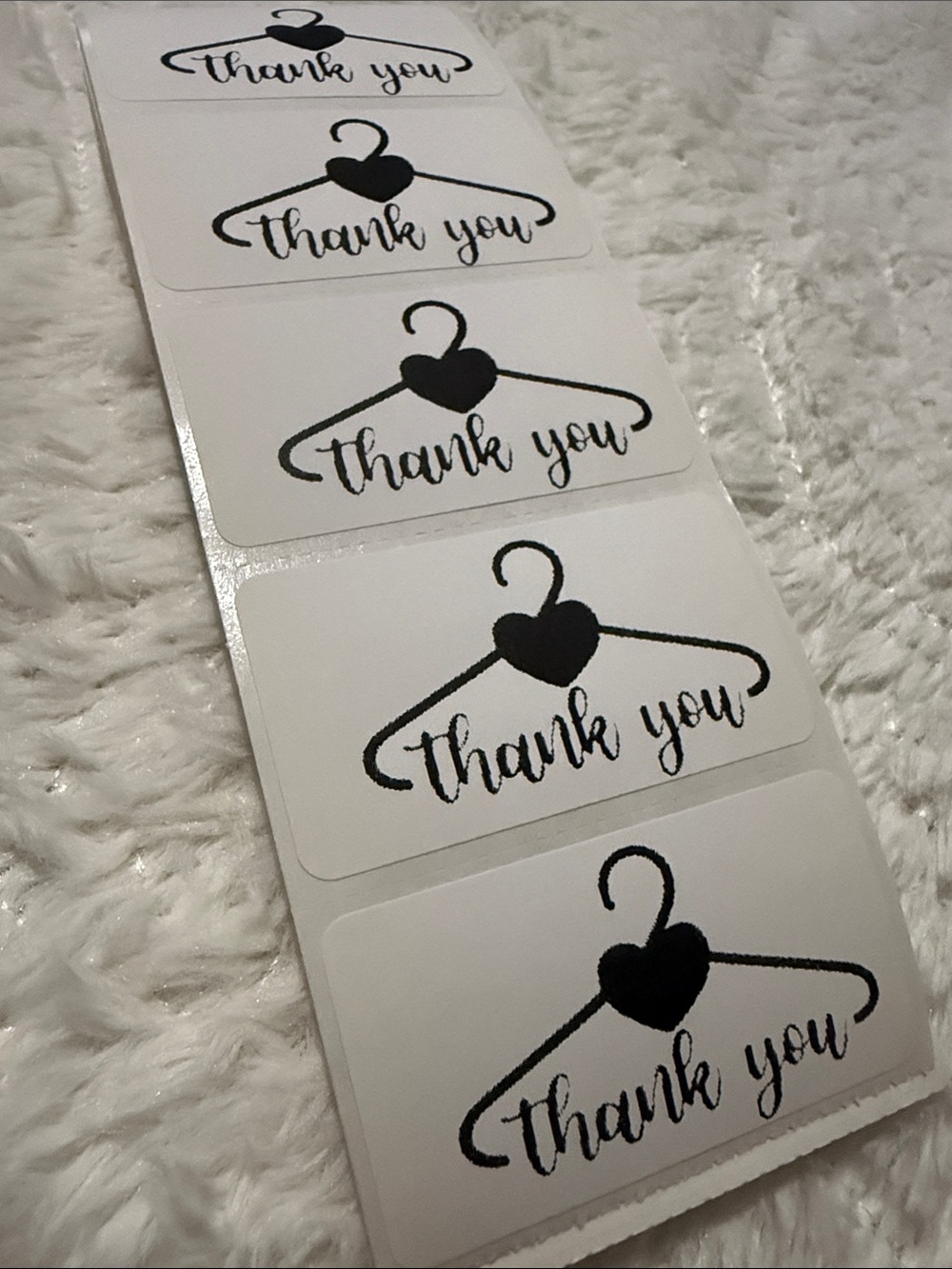 Thank You Heart Hanger Sticker Sheet - Black on White